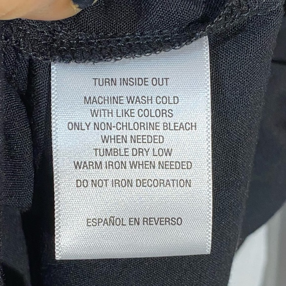 Style & Co Women's Blouse Top Embroidered Boho Peasant  Black White Sz Large - Picture 8 of 8